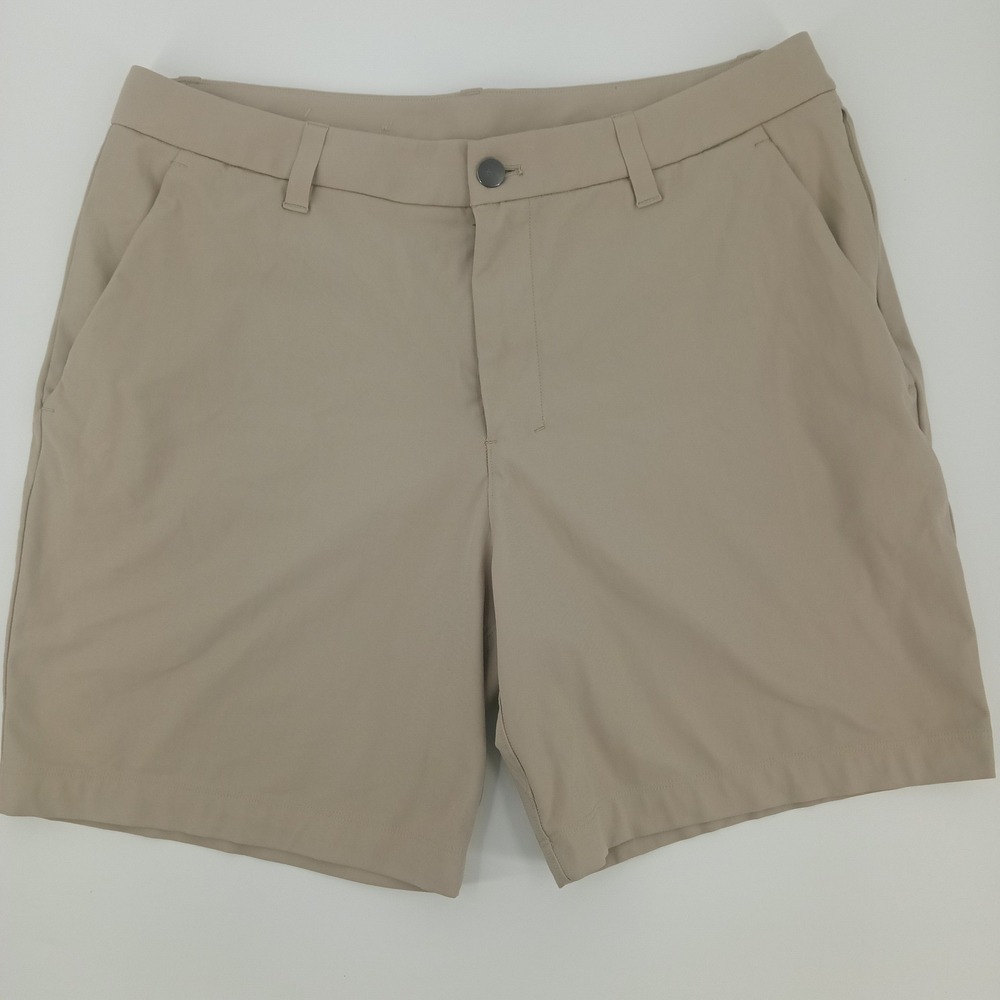 Lululemon Commission Short Classic 7 Warpstreme Tan Khaki Mens 34 LM7BMHS